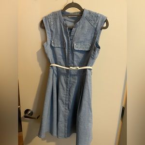 Denim lace dress